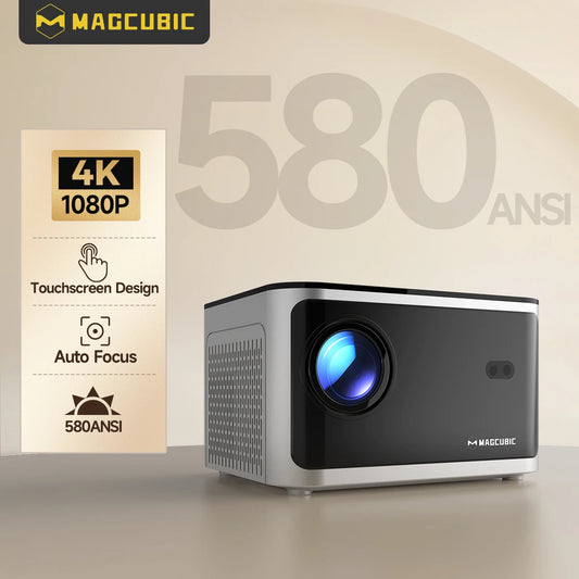 Experience Stunning Home Entertainment with the Auto Focus Smart Projector - Android 11, 4K Support, and 580 ANSI Lumens for Ultimate Clarity!