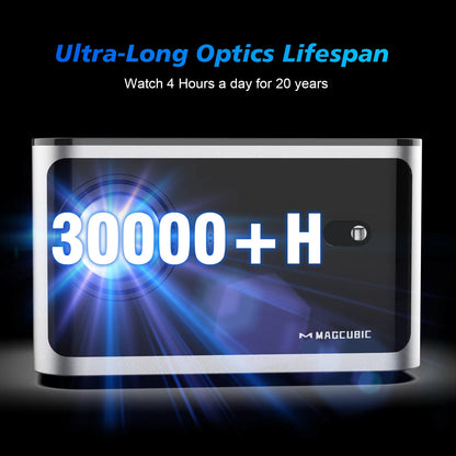 Experience Stunning Home Entertainment with the Auto Focus Smart Projector - Android 11, 4K Support, and 580 ANSI Lumens for Ultimate Clarity!