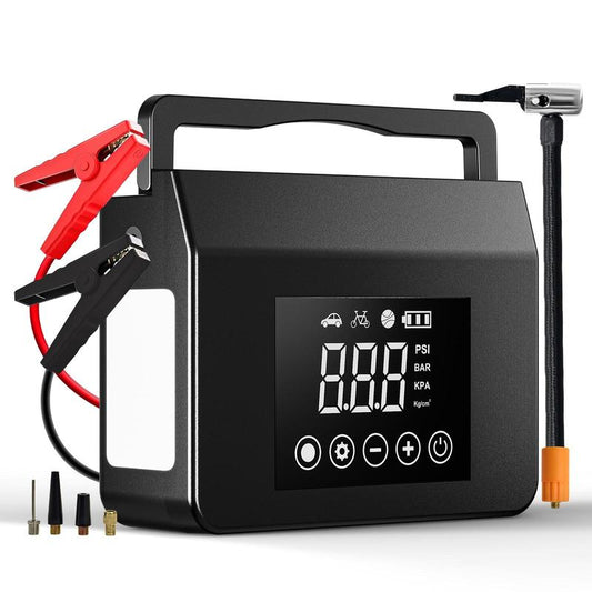 Power Up Anywhere: Eleacc 4-IN-1 4000A Car Jump Starter with Air Compressor, 150PSI Tire Inflator, 15000mAh Power Bank, and LED Light for All Gas/Diesel Engines